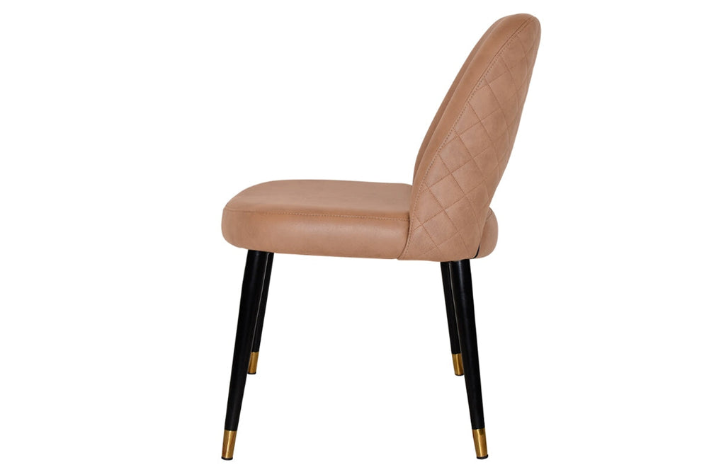 EZ Hospitality Cairo Indoor Armless Chair Metal Base - Black Brass 4 Leg-pelle/benito tan  