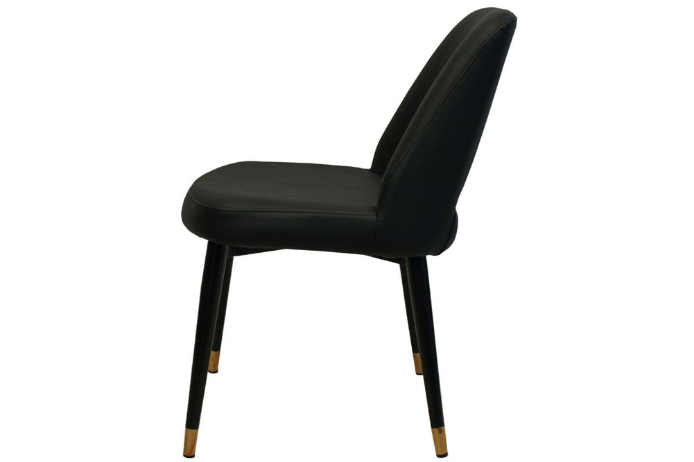 EZ Hospitality Cairo Indoor Armless Chair Metal Base - Black Brass 4 Leg-pelle/benito tan  