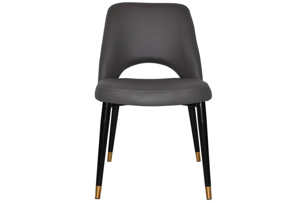 EZ Hospitality Cairo Indoor Armless Chair Metal Base - Black Brass 4 Leg-pelle/benito tan  
