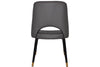 EZ Hospitality Cairo Indoor Armless Chair Metal Base - Black Brass 4 Leg - Thumbnail 8 