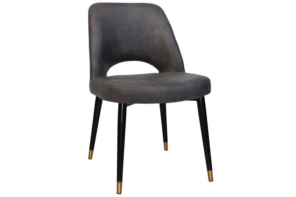 EZ Hospitality Cairo Indoor Armless Chair Metal Base - Black Brass 4 Leg-eastwood slate  