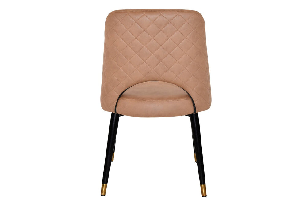 EZ Hospitality Cairo Indoor Armless Chair Metal Base - Black Brass 4 Leg-pelle/benito tan  