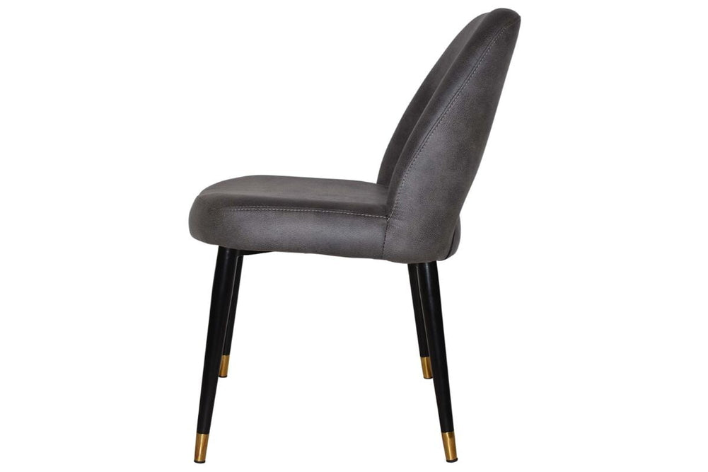 EZ Hospitality Cairo Indoor Armless Chair Metal Base - Black Brass 4 Leg-pelle/benito tan  
