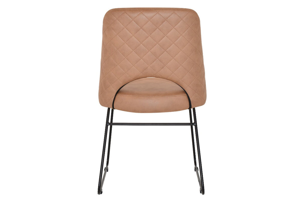 EZ Hospitality Cairo Indoor Armless Chair Metal Base - Black Sled-pelle/benito tan  