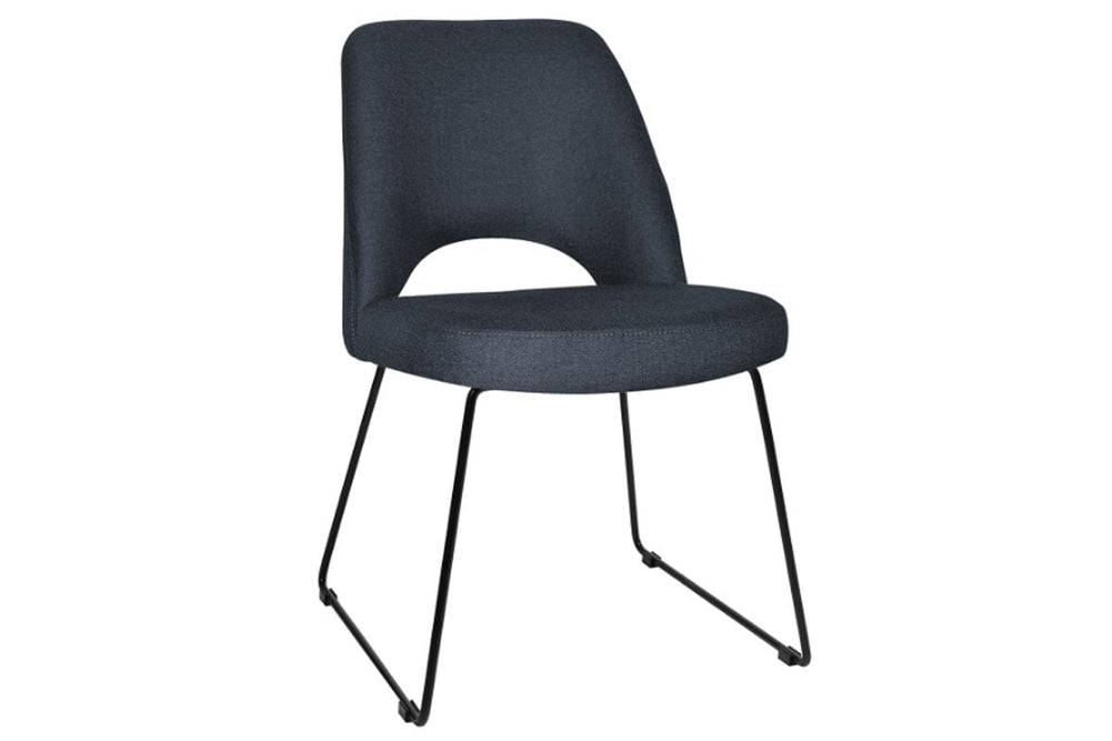 EZ Hospitality Cairo Indoor Armless Chair Metal Base - Black Sled-gravity navy  