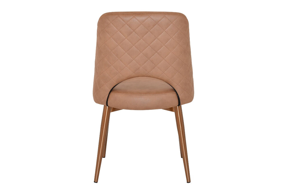 EZ Hospitality Cairo Indoor Armless Chair Metal Base - Brass 4 Leg-pelle/benito tan  