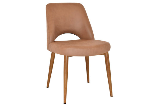 EZ Hospitality Cairo Indoor Armless Chair Metal Base - Light Oak 4 Leg EZ Hospitality pelle/benito tan 