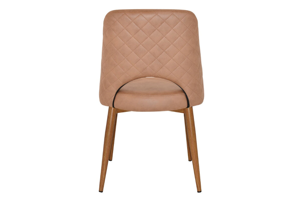 EZ Hospitality Cairo Indoor Armless Chair Metal Base - Light Oak 4 Leg-pelle/benito tan  