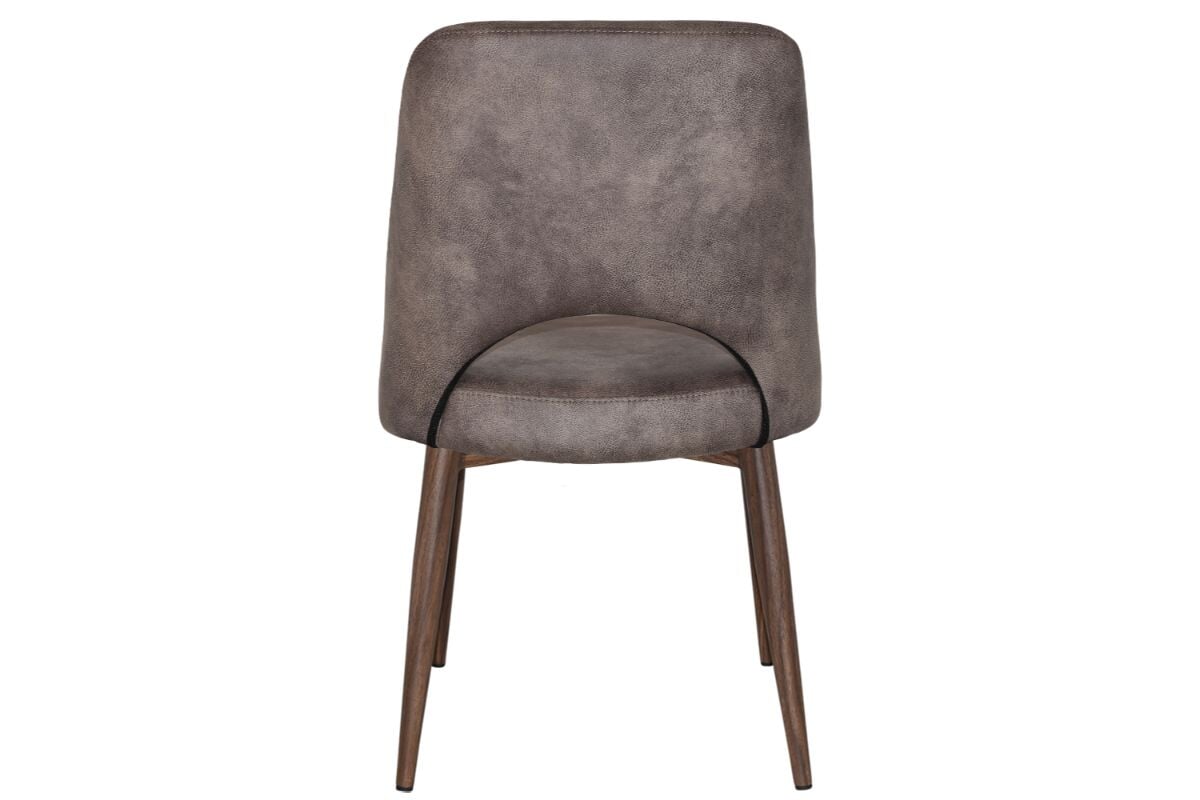 EZ Hospitality Cairo Indoor Armless Chair Metal Base - Light Walnut 4 Leg-pelle/benito tan  