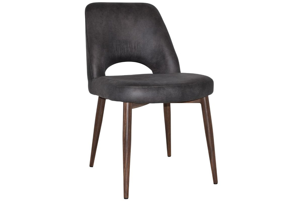 EZ Hospitality Cairo Indoor Armless Chair Metal Base - Light Walnut 4 Leg-eastwood slate  