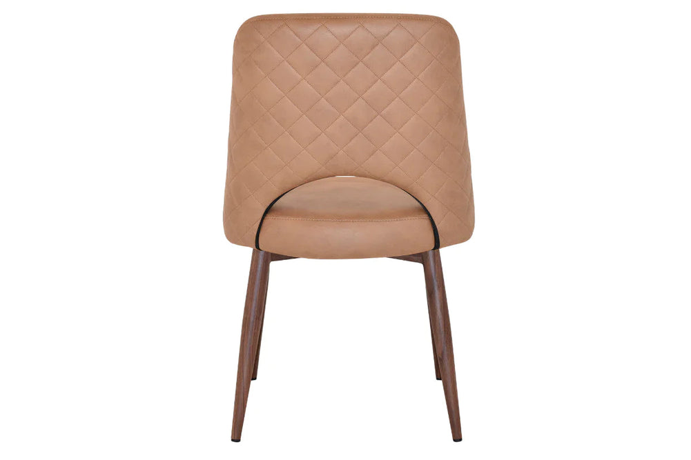 EZ Hospitality Cairo Indoor Armless Chair Metal Base - Light Walnut 4 Leg-pelle/benito tan  