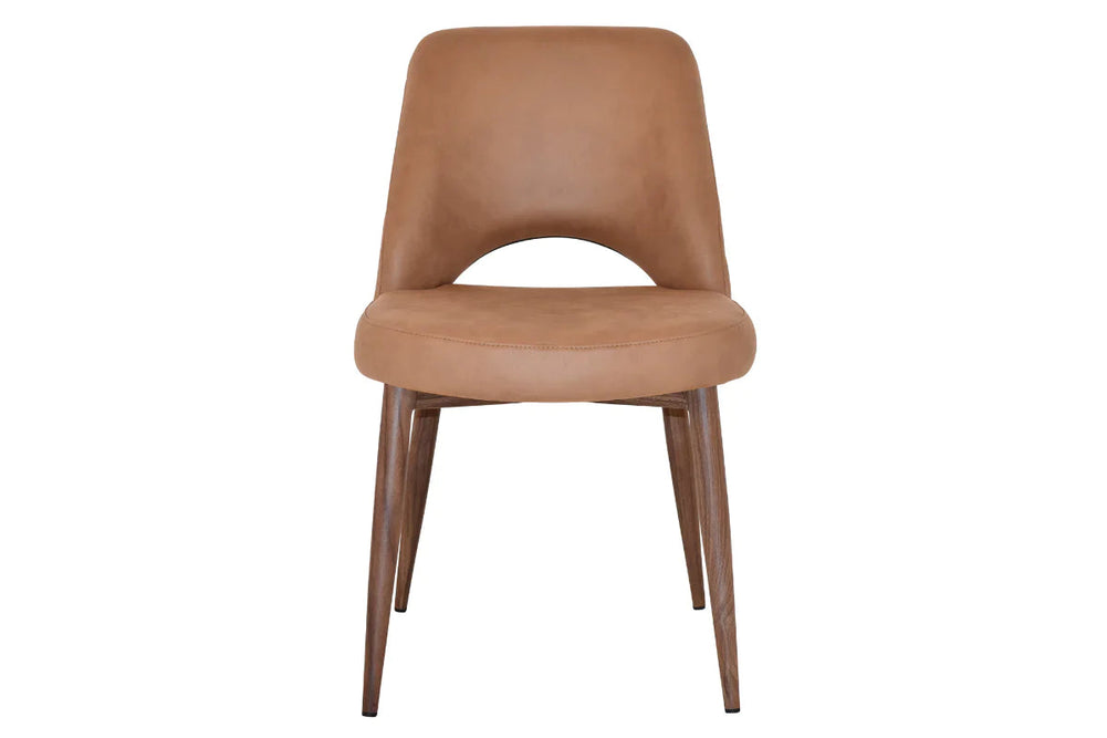 EZ Hospitality Cairo Indoor Armless Chair Metal Base - Light Walnut 4 Leg-pelle/benito tan  