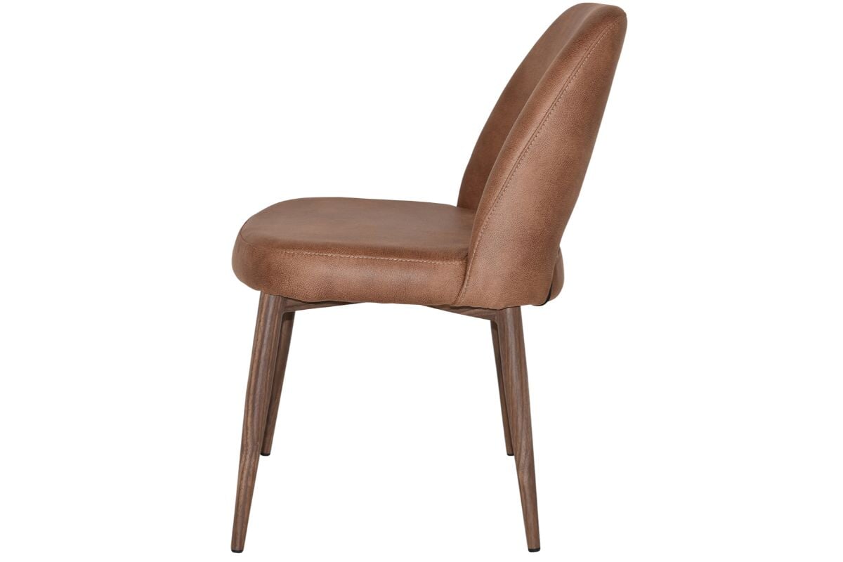 EZ Hospitality Cairo Indoor Armless Chair Metal Base - Light Walnut 4 Leg EZ Hospitality 