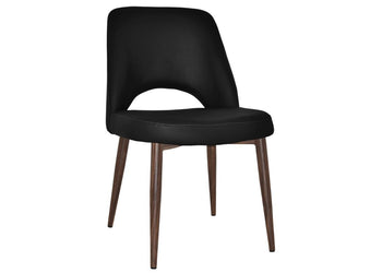 EZ Hospitality Cairo Indoor Armless Chair Metal Base - Light Walnut 4 Leg EZ Hospitality vinyl black 