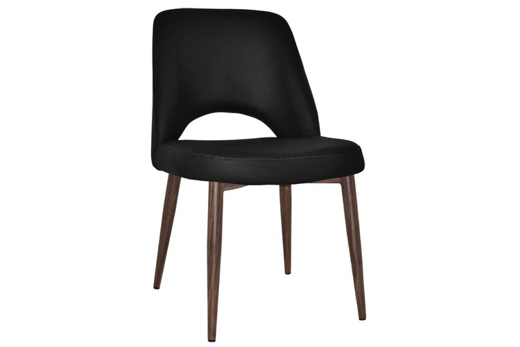 EZ Hospitality Cairo Indoor Armless Chair Metal Base - Light Walnut 4 Leg EZ Hospitality vinyl black 