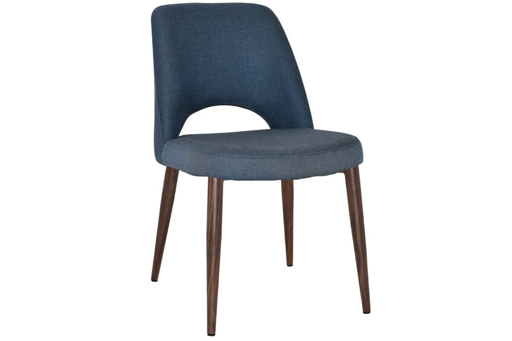 EZ Hospitality Cairo Indoor Armless Chair Metal Base - Light Walnut 4 Leg-gravity denim  