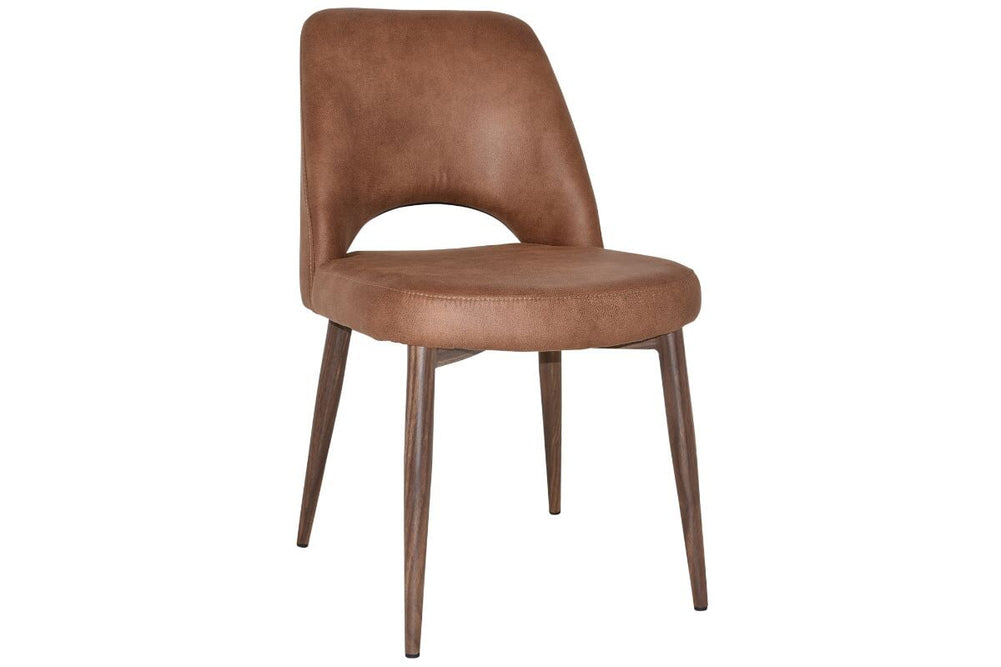 EZ Hospitality Cairo Indoor Armless Chair Metal Base - Light Walnut 4 Leg-eastwood tan  