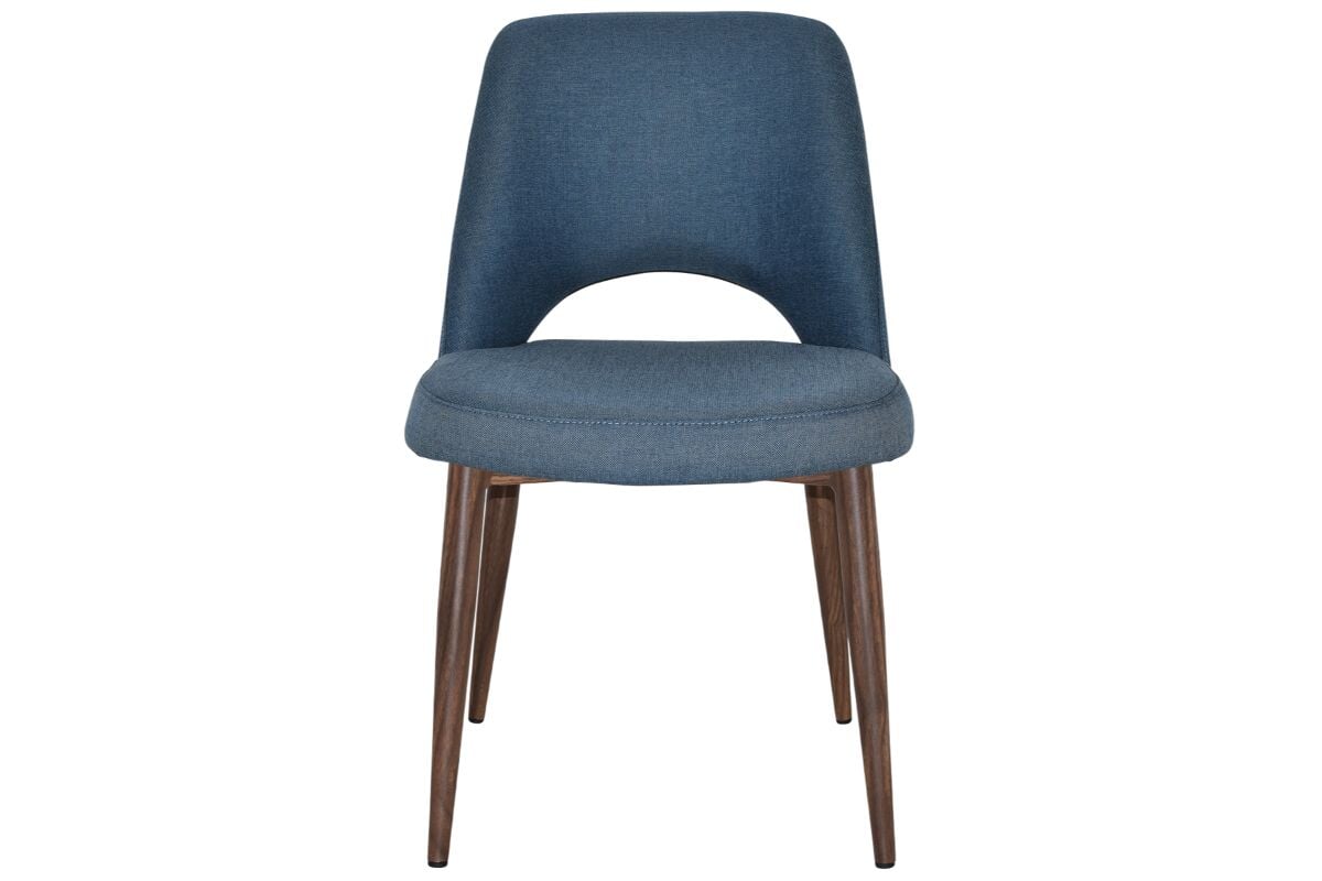 EZ Hospitality Cairo Indoor Armless Chair Metal Base - Light Walnut 4 Leg EZ Hospitality 