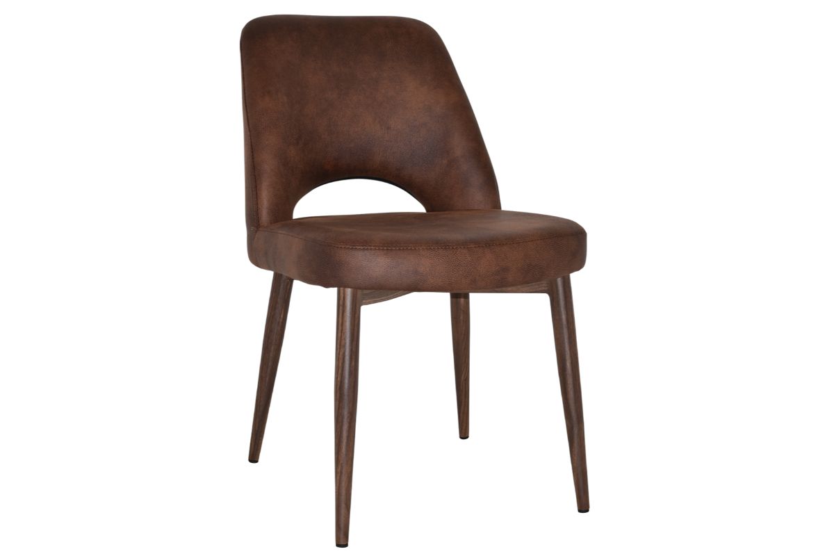 EZ Hospitality Cairo Indoor Armless Chair Metal Base - Light Walnut 4 Leg EZ Hospitality eastwood bison 