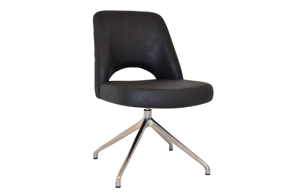 EZ Hospitality Cairo Indoor Armless Chair Metal Base - Trestle EZ Hospitality pelle/benito onyx 