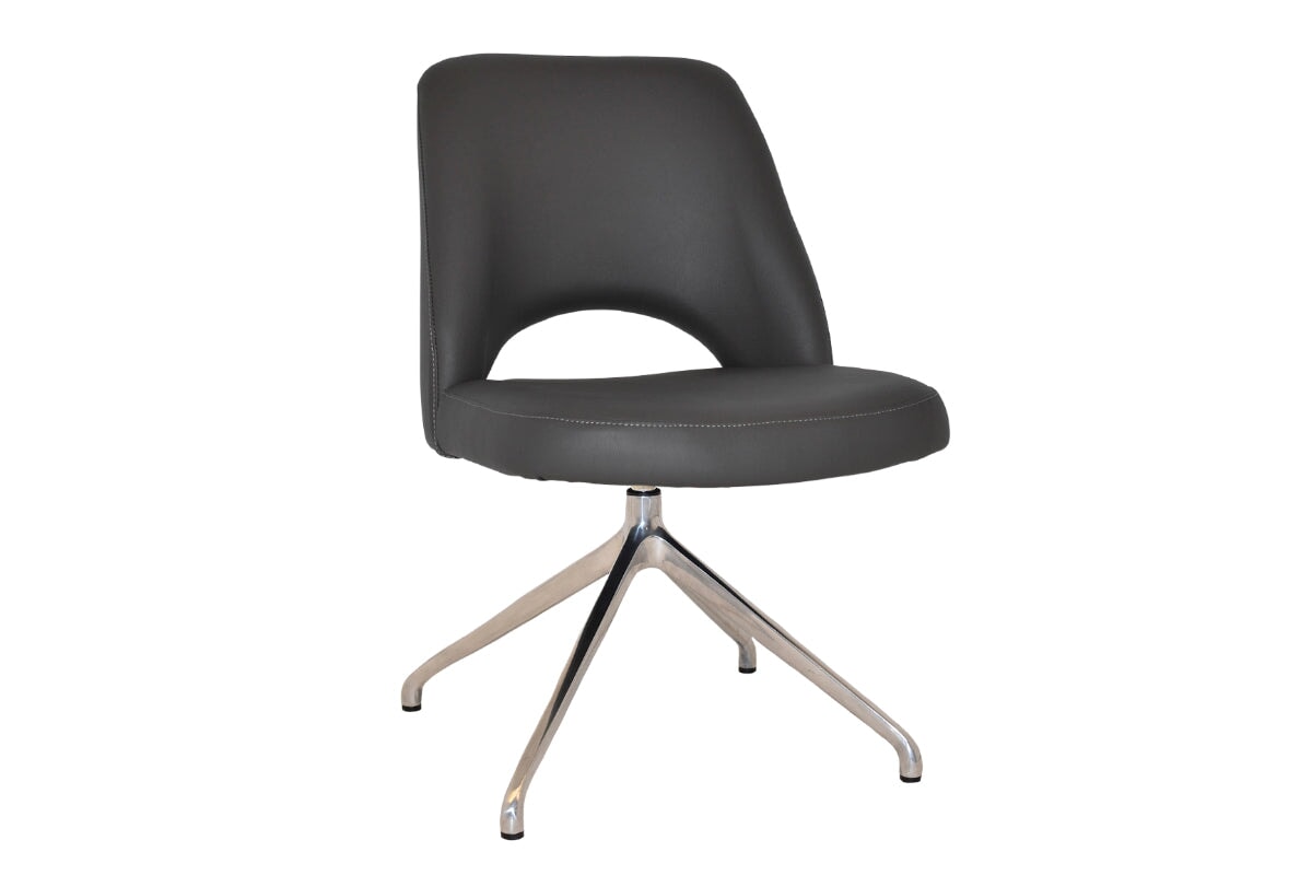 EZ Hospitality Cairo Indoor Armless Chair Metal Base - Trestle EZ Hospitality vinyl charchoal 