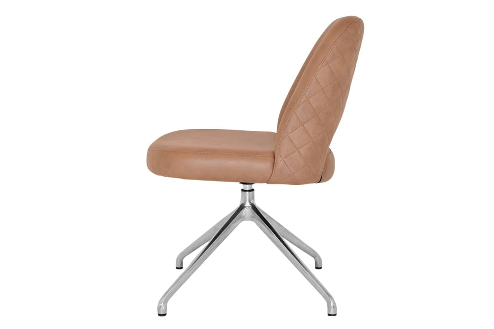 EZ Hospitality Cairo Indoor Armless Chair Metal Base - Trestle-pelle/benito tan  