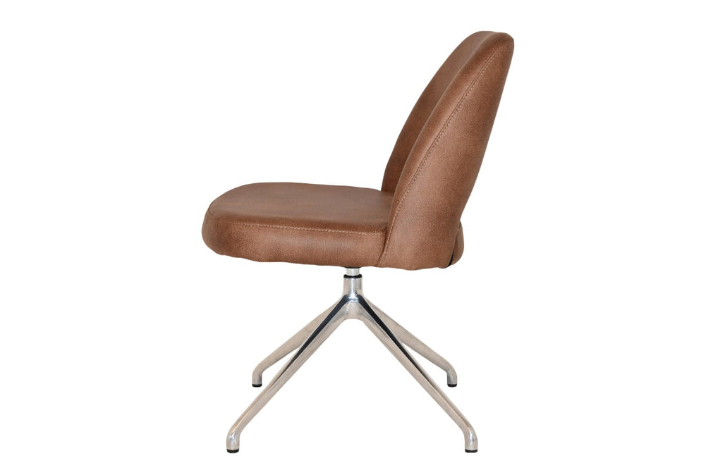 EZ Hospitality Cairo Indoor Armless Chair Metal Base - Trestle-pelle/benito tan  