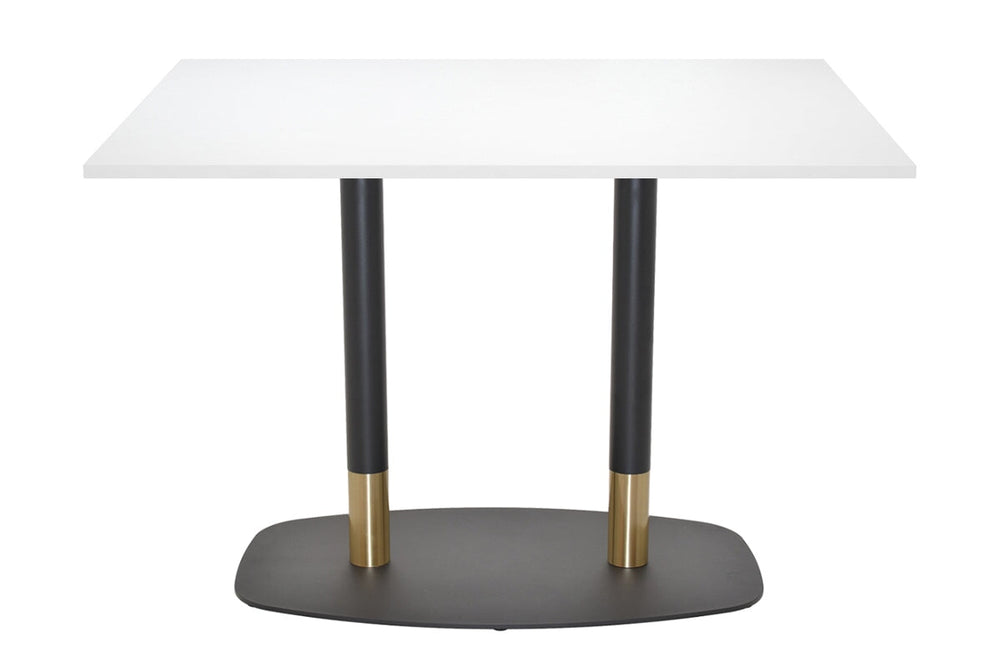 EZ Hospitality Givoli Cafe Table Black/ Brass - Black Arc Base [1200L x 700W]-white  