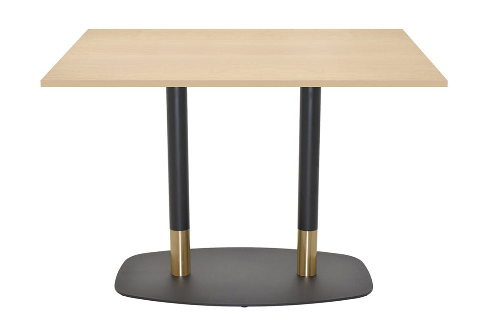 EZ Hospitality Givoli Cafe Table Black/ Brass - Black Arc Base [1200L x 700W]-maple  