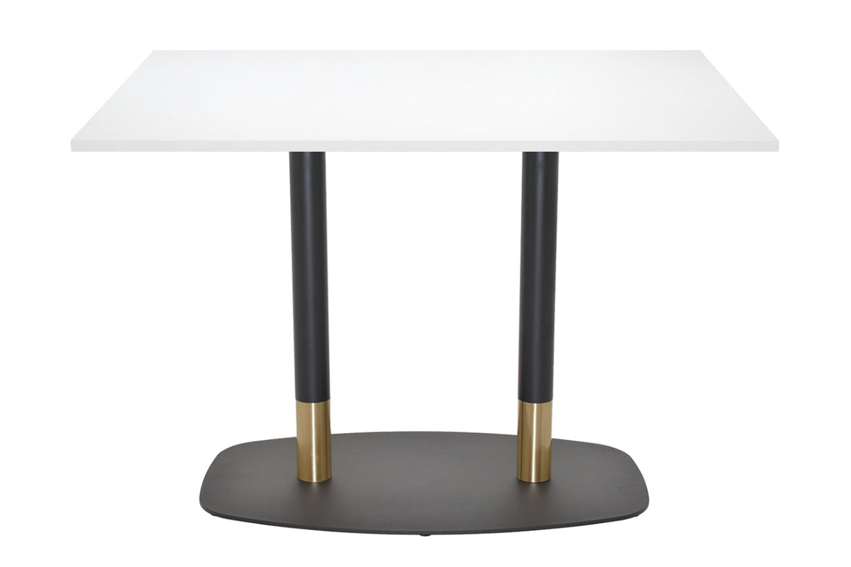 EZ Hospitality Givoli Cafe Table Black/ Brass - Black Arc Base [1400L x 700W] EZ Hospitality white 