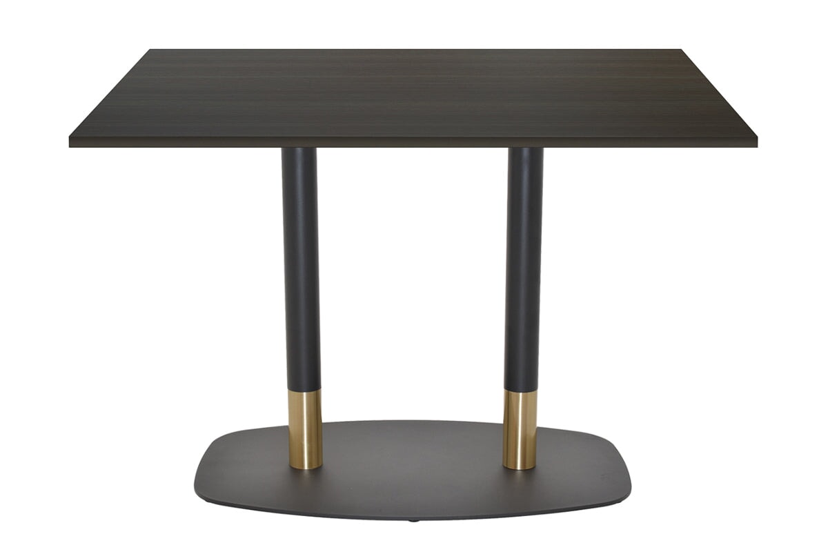 EZ Hospitality Givoli Cafe Table Black/ Brass - Black Arc Base [1400L x 700W] EZ Hospitality dark oak 