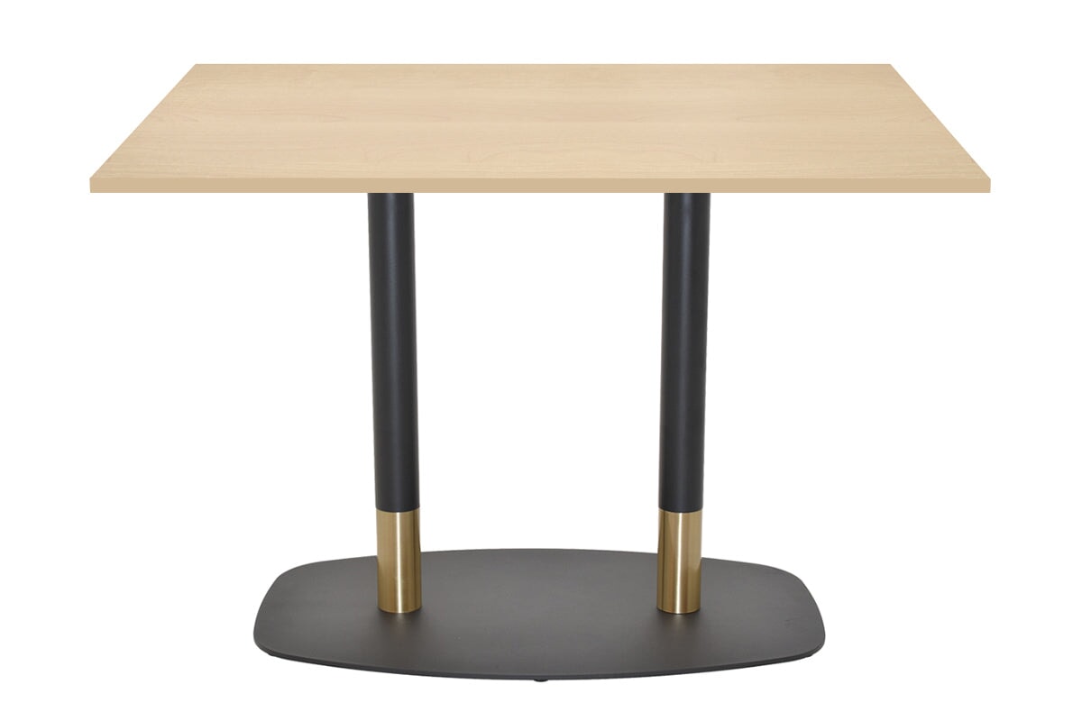 EZ Hospitality Givoli Cafe Table Black/ Brass - Black Arc Base [1400L x 700W] EZ Hospitality maple 