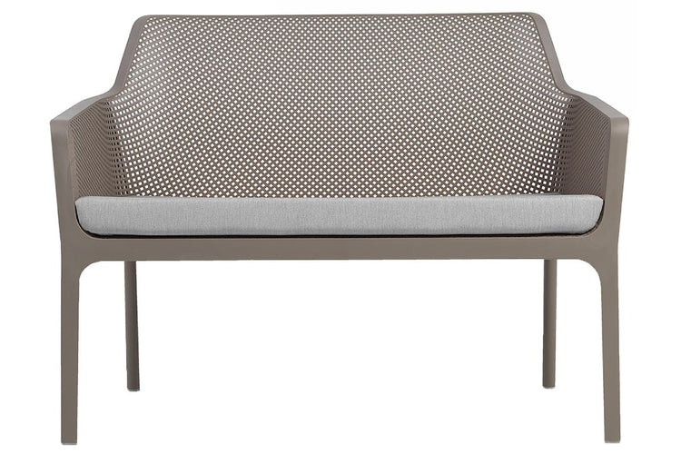 EZ Hospitality Net Outdoor Lounge Chair - Bench with Light Grey Pad EZ Hospitality taupe 