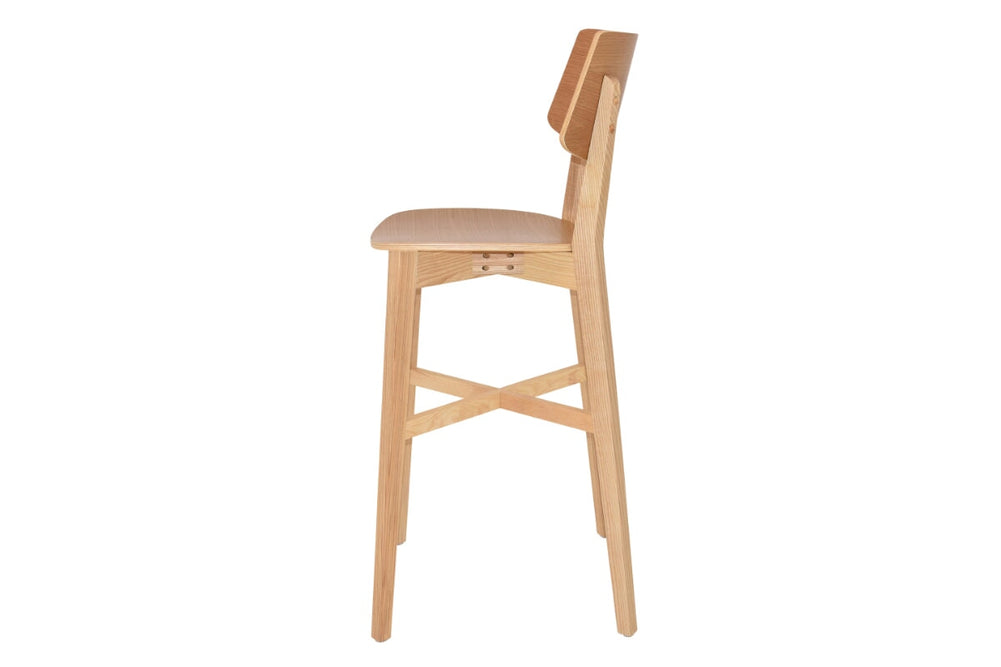 EZ Hospitality Phoenix Cafe and Bar Timber Stool - 760mm Seat Height-natural  
