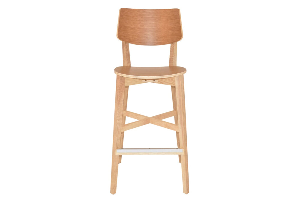 EZ Hospitality Phoenix Cafe and Bar Timber Stool - 760mm Seat Height-natural  