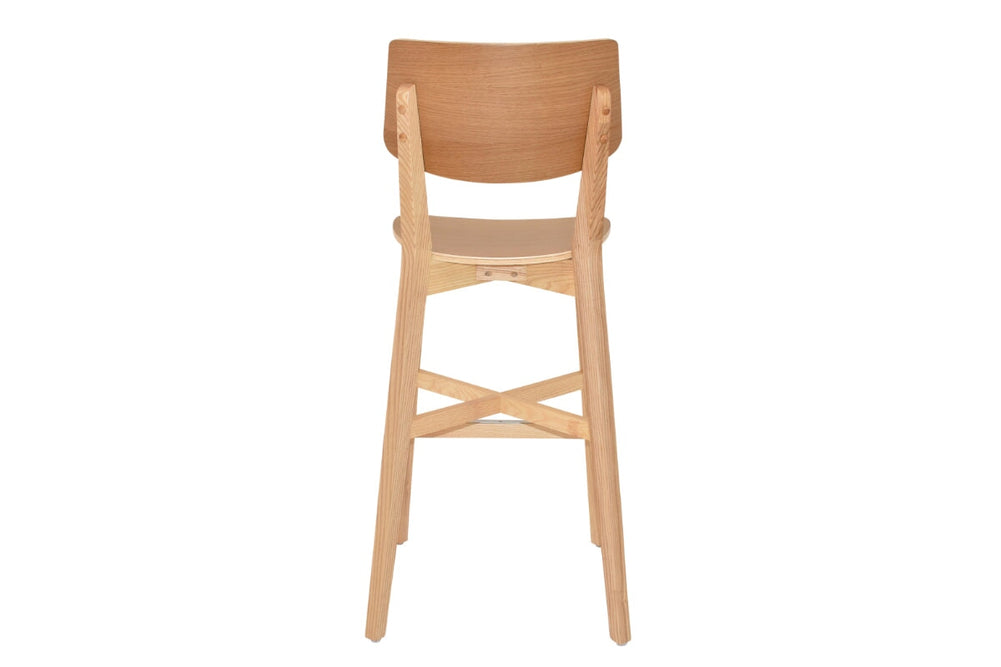 EZ Hospitality Phoenix Cafe and Bar Timber Stool - 760mm Seat Height-natural  