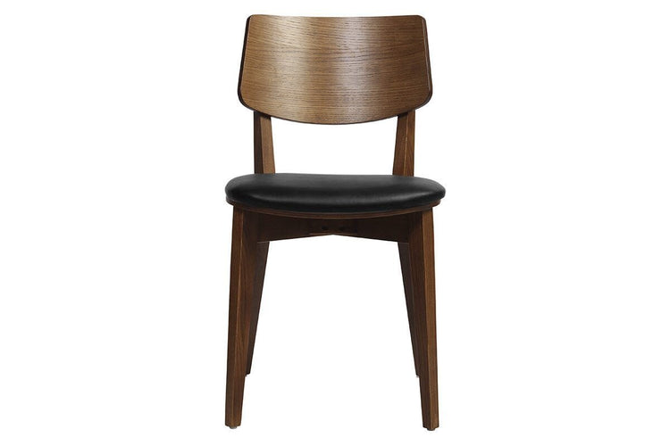 EZ Hospitality Phoenix Commercial Quality Timber Chair - Black Vinyl Seat EZ Hospitality walnut 