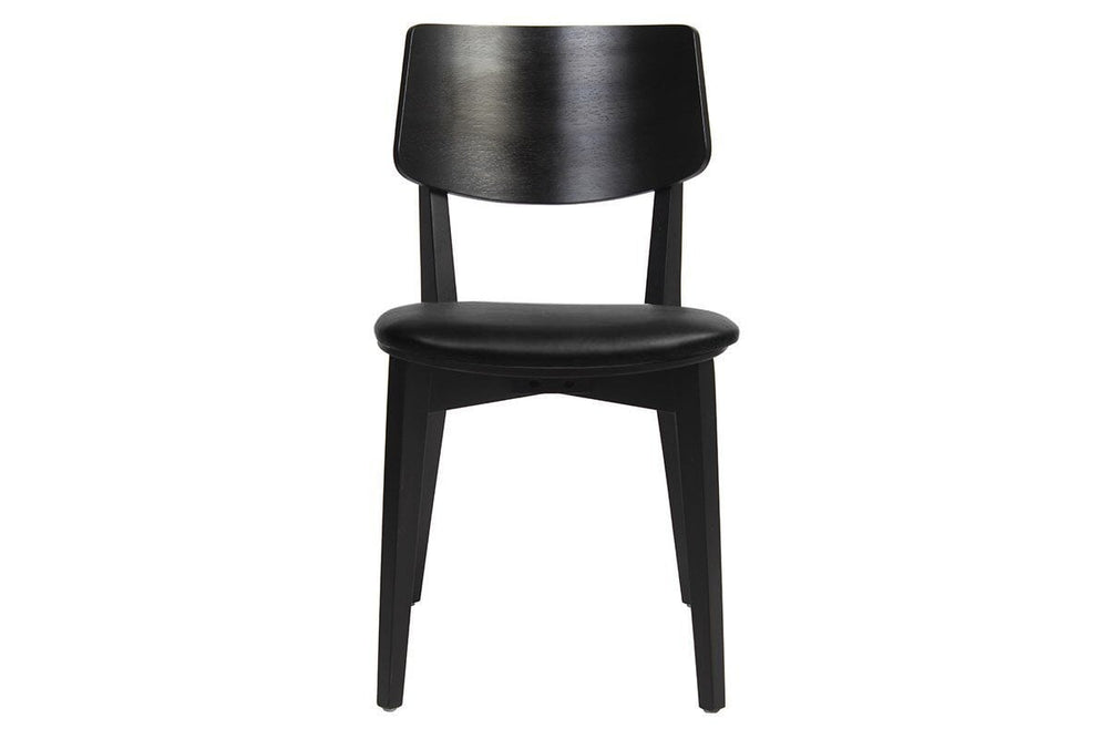 EZ Hospitality Phoenix Commercial Quality Timber Chair - Black Vinyl Seat-black  