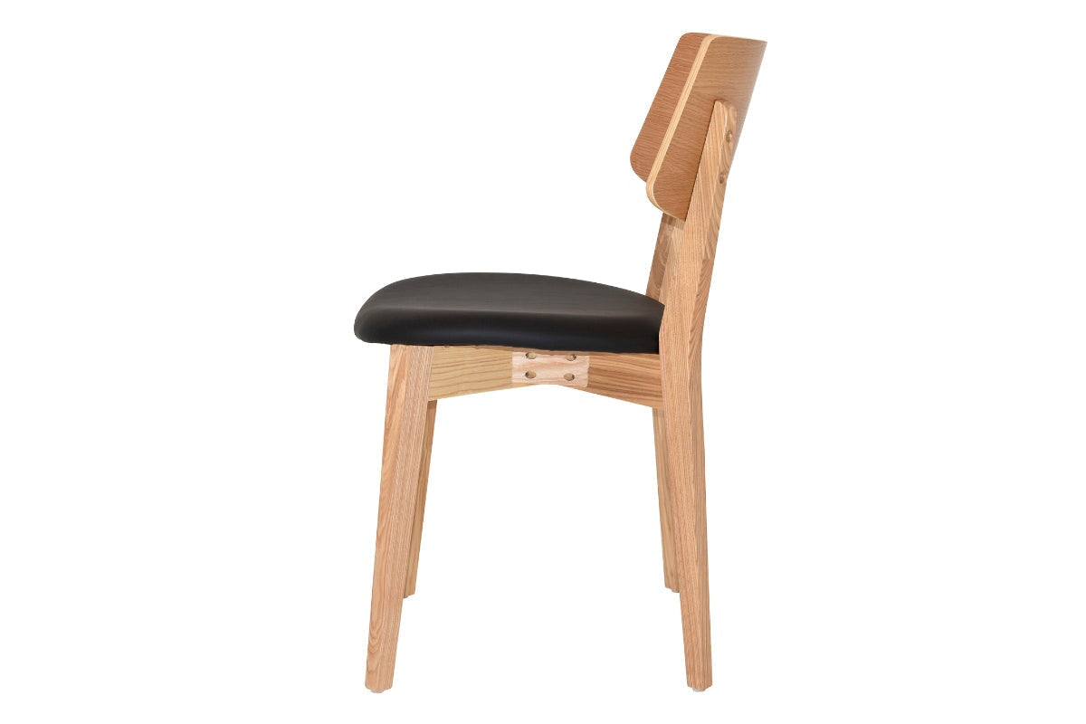EZ Hospitality Phoenix Commercial Quality Timber Chair - Black Vinyl Seat EZ Hospitality 