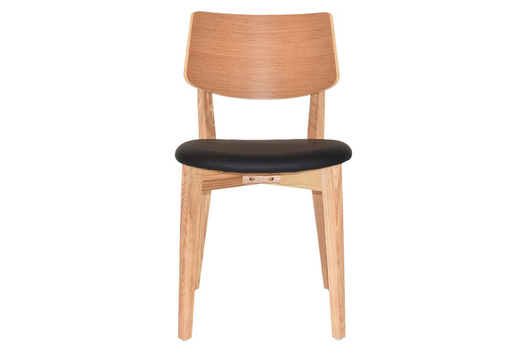 EZ Hospitality Phoenix Commercial Quality Timber Chair - Black Vinyl Seat EZ Hospitality natural 