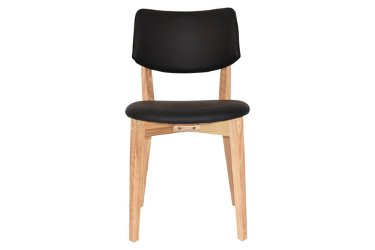 EZ Hospitality Phoenix Commercial Quality Timber Chair - Black Vinyl Seat and Back EZ Hospitality natural 