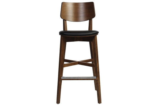 EZ Hospitality Phoenix Timber Stool - Black Vinyl Seat EZ Hospitality walnut 