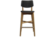  - EZ Hospitality Phoenix Timber Stool with Black Vinyl Seat and Back - 760mm Seat Height - 1