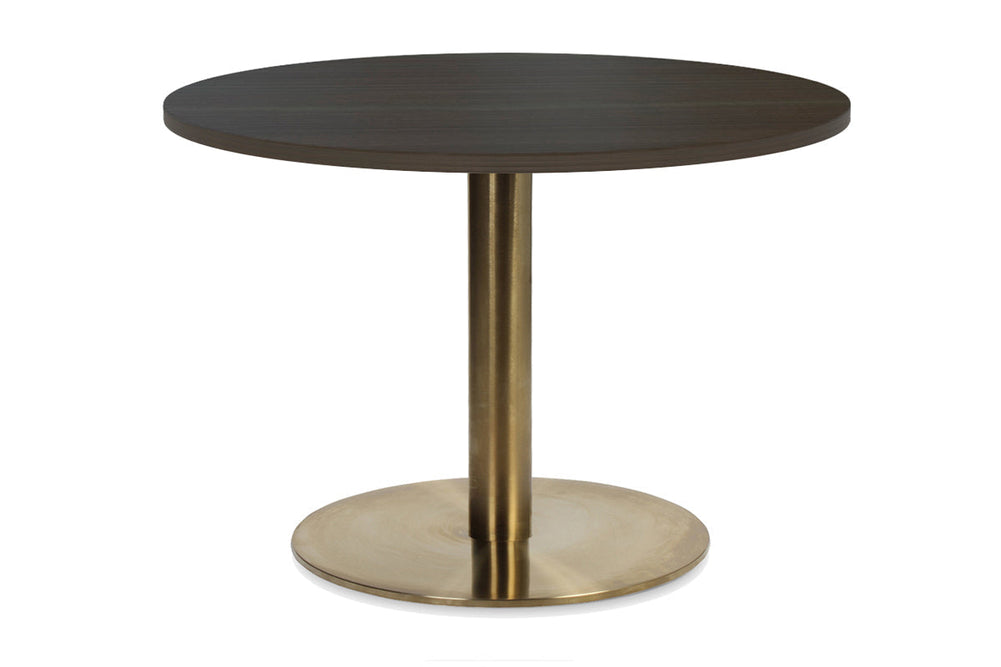 EZ Hospitality Rome Base Coffee Table [600 mm]-brass frame dark oak 