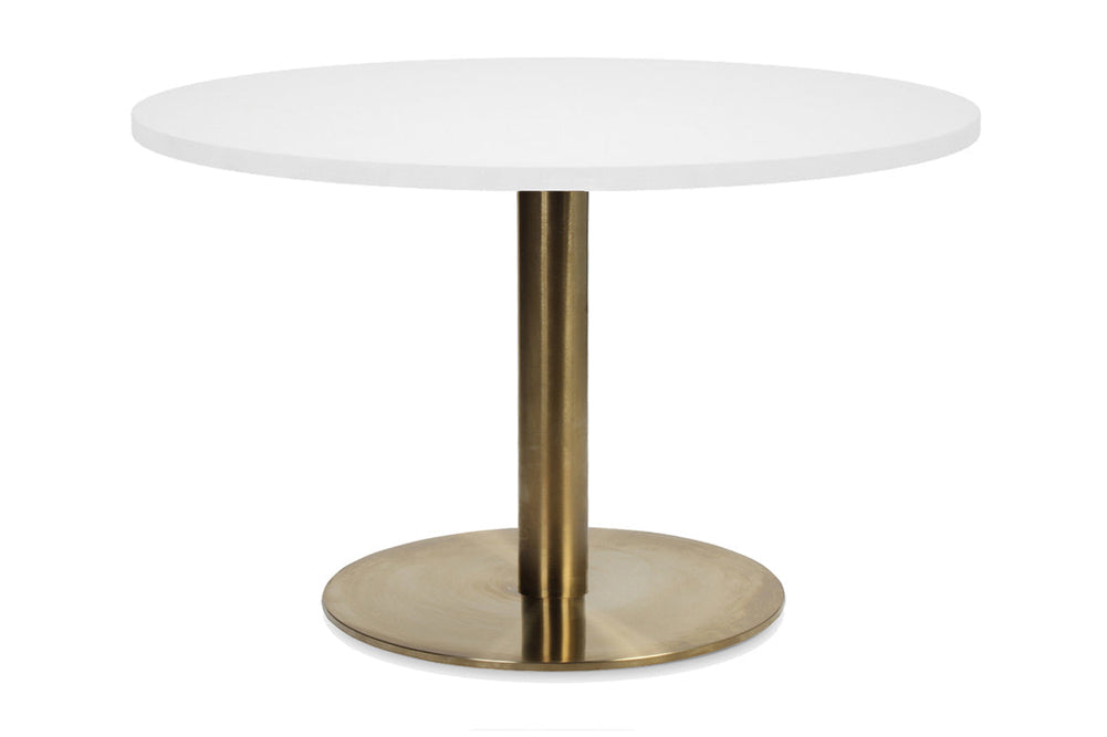 EZ Hospitality Rome Base Coffee Table [700 mm]-brass frame white 