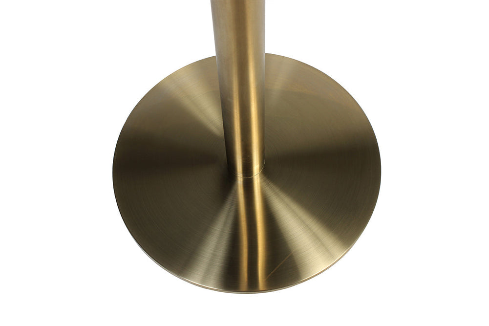 EZ Hospitality Rome Base Round Cafe Table [1000 mm]-copper frame dark oak 