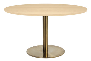 EZ Hospitality Rome Base Round Cafe Table [1000 mm] EZ Hospitality brass frame maple 