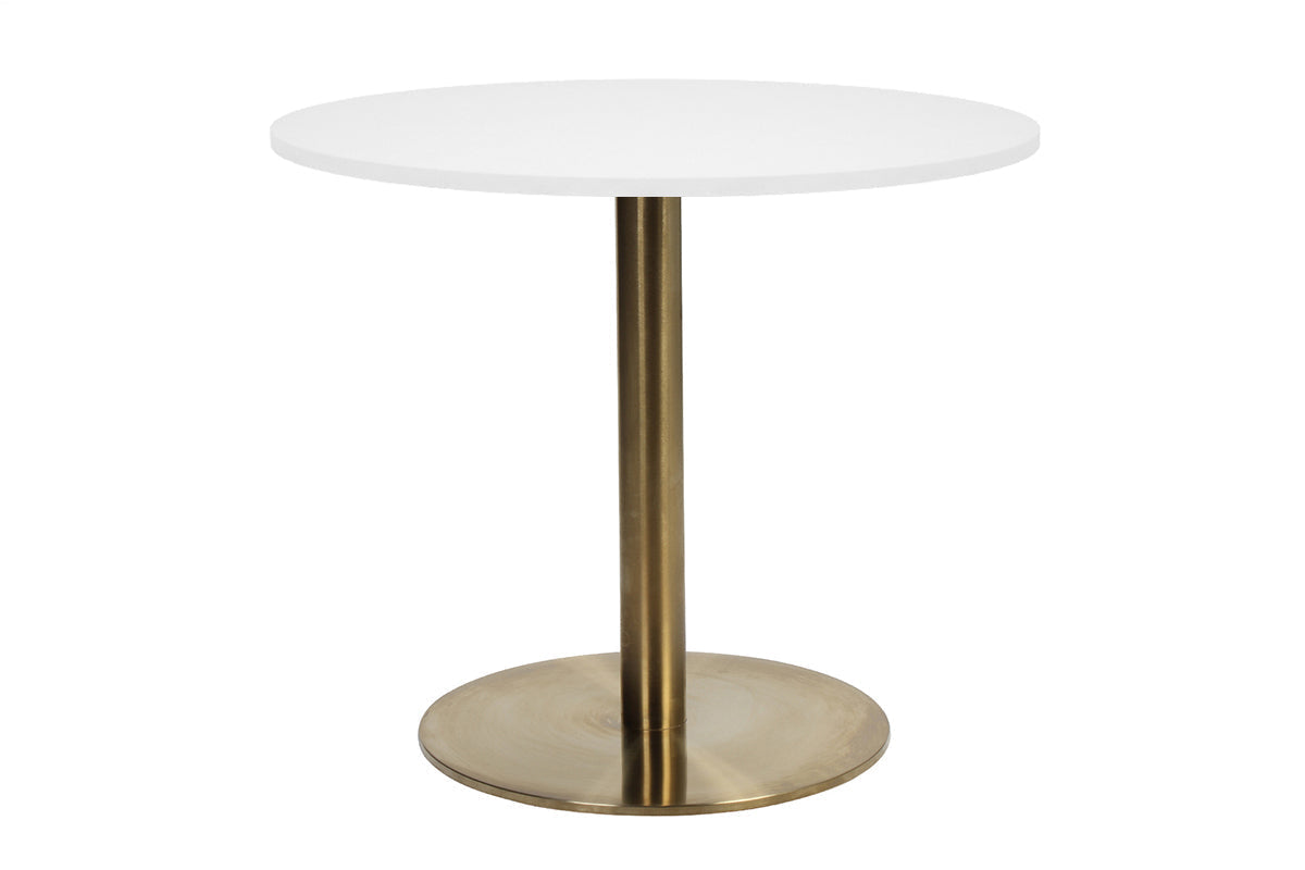 EZ Hospitality Rome Base Round Cafe Table [600 mm] EZ Hospitality brass frame white 
