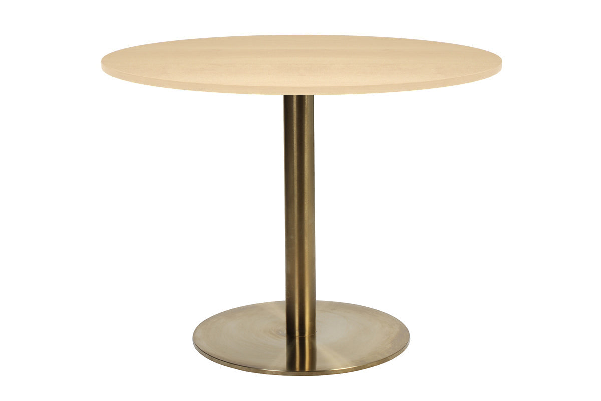 EZ Hospitality Rome Base Round Cafe Table [700 mm] EZ Hospitality brass frame maple 