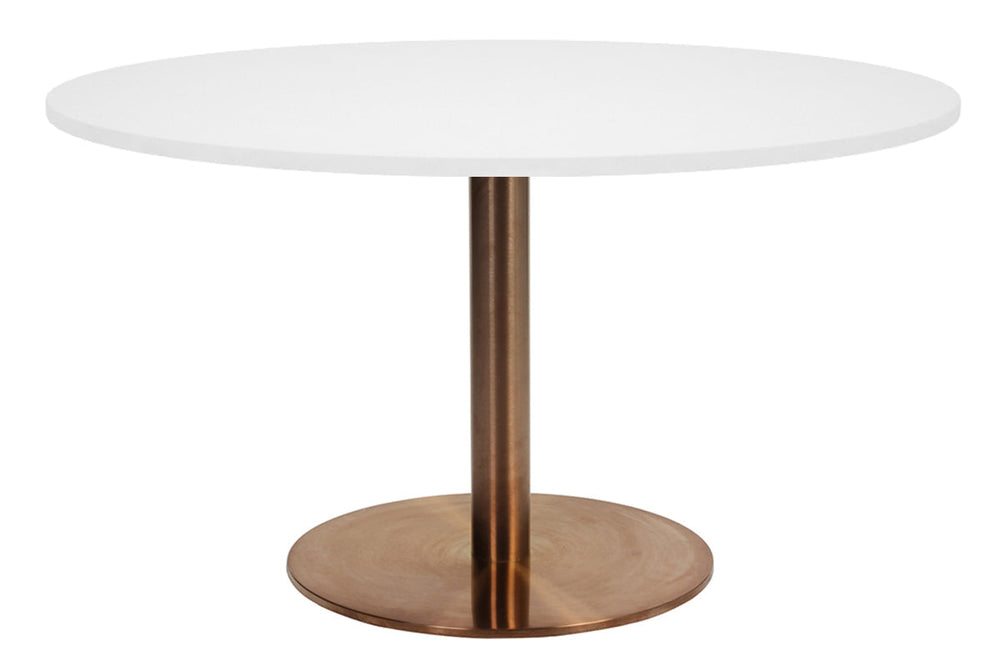 EZ Hospitality Rome Base Round Cafe Table [800 mm]-copper frame white 